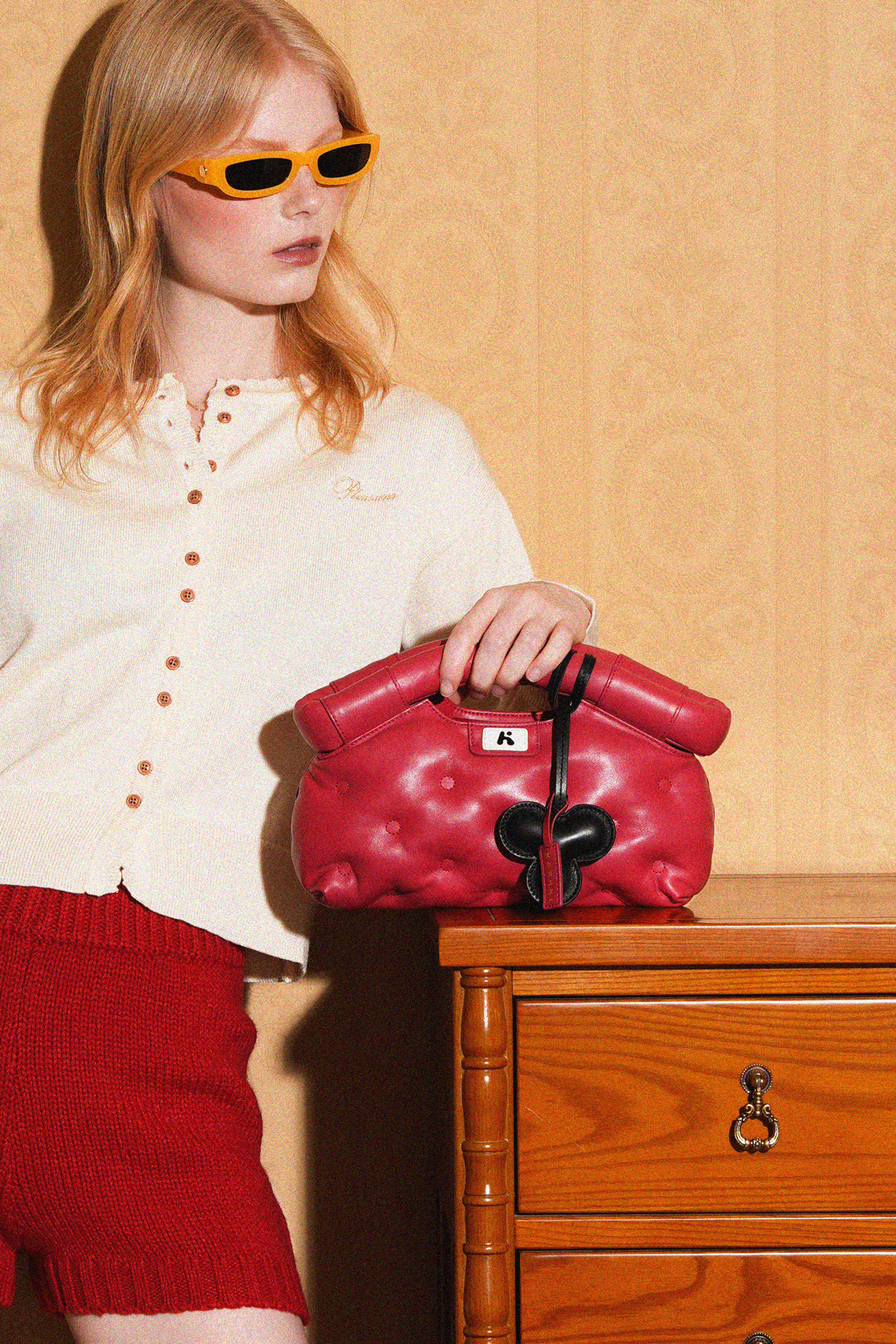 Aira Mini Cloud Soft Leather Bag - Red – KARKKI